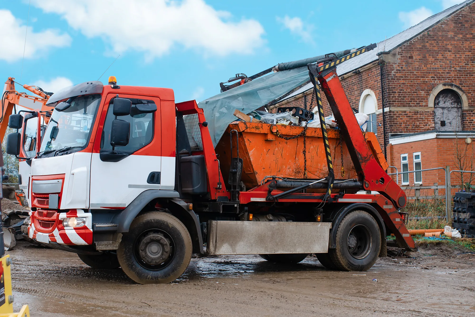 Waste Truck Outside building